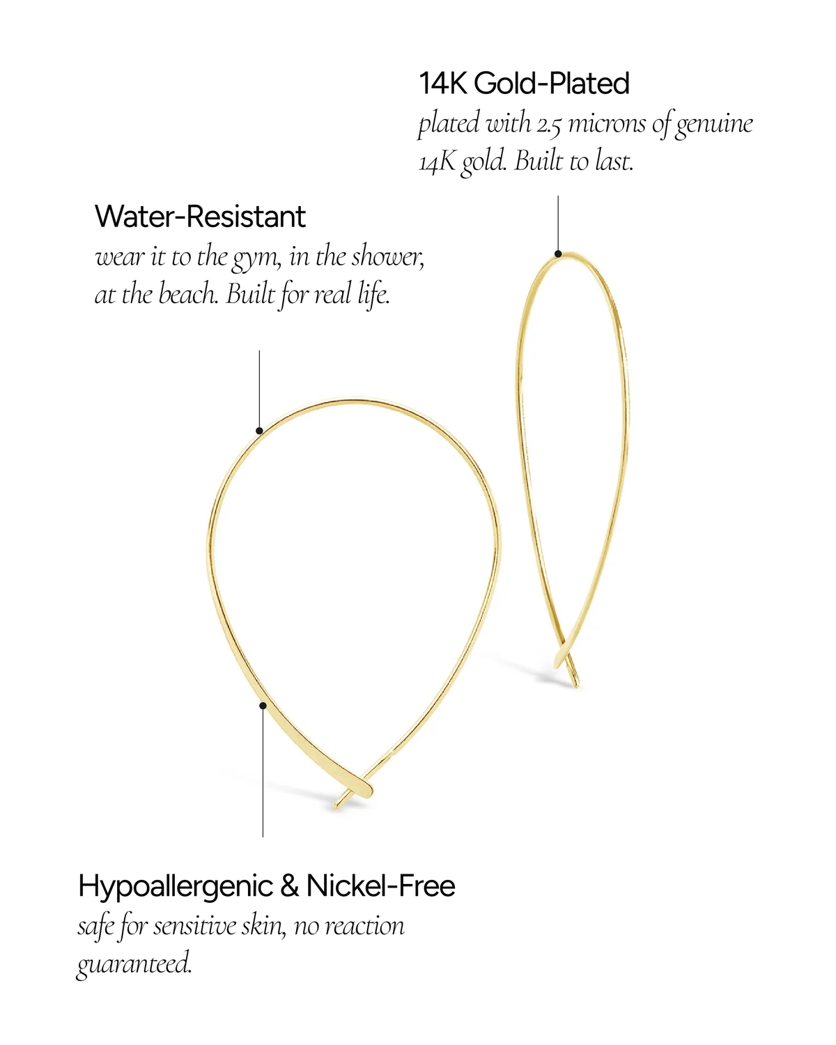 Delicate Threader Hoop Earrings - view 5