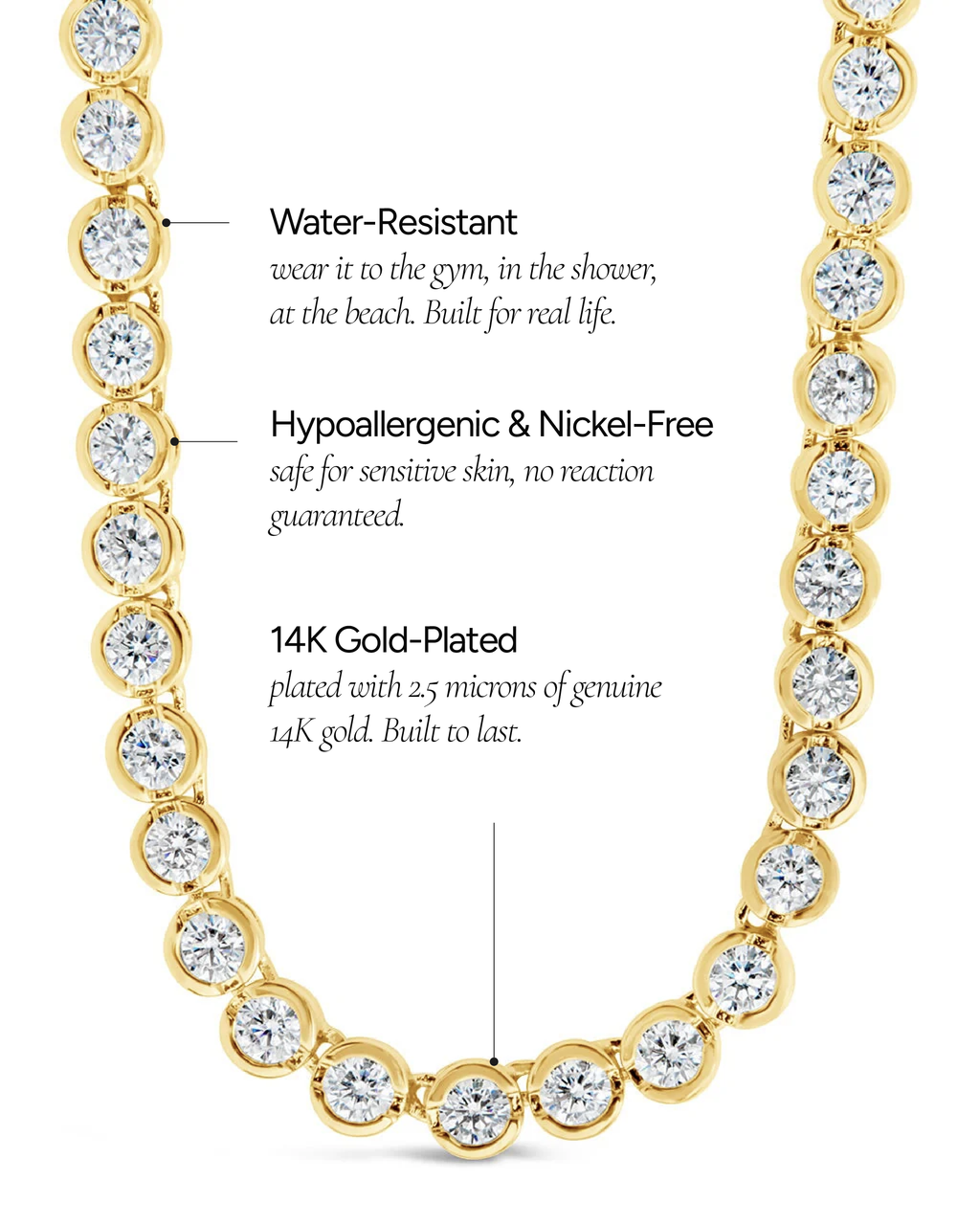 Helene Bezel CZ Tennis Necklace - view 9