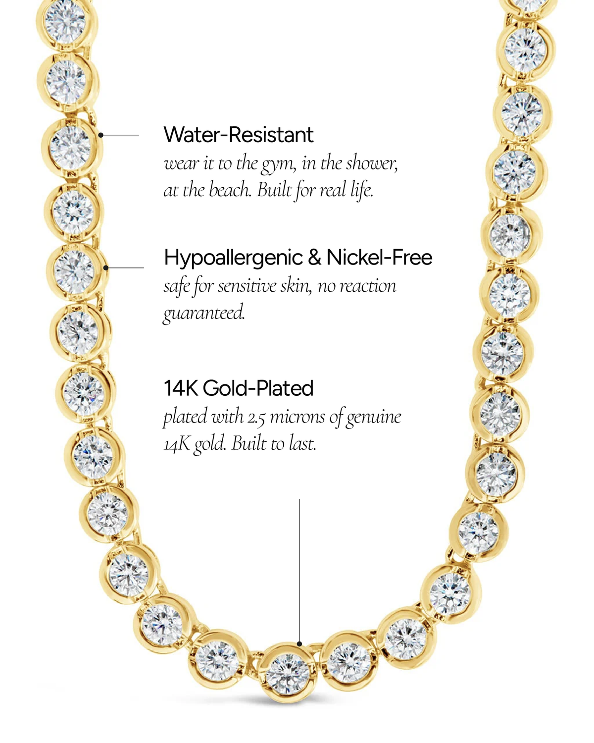 Helene Bezel CZ Tennis Necklace - view 9