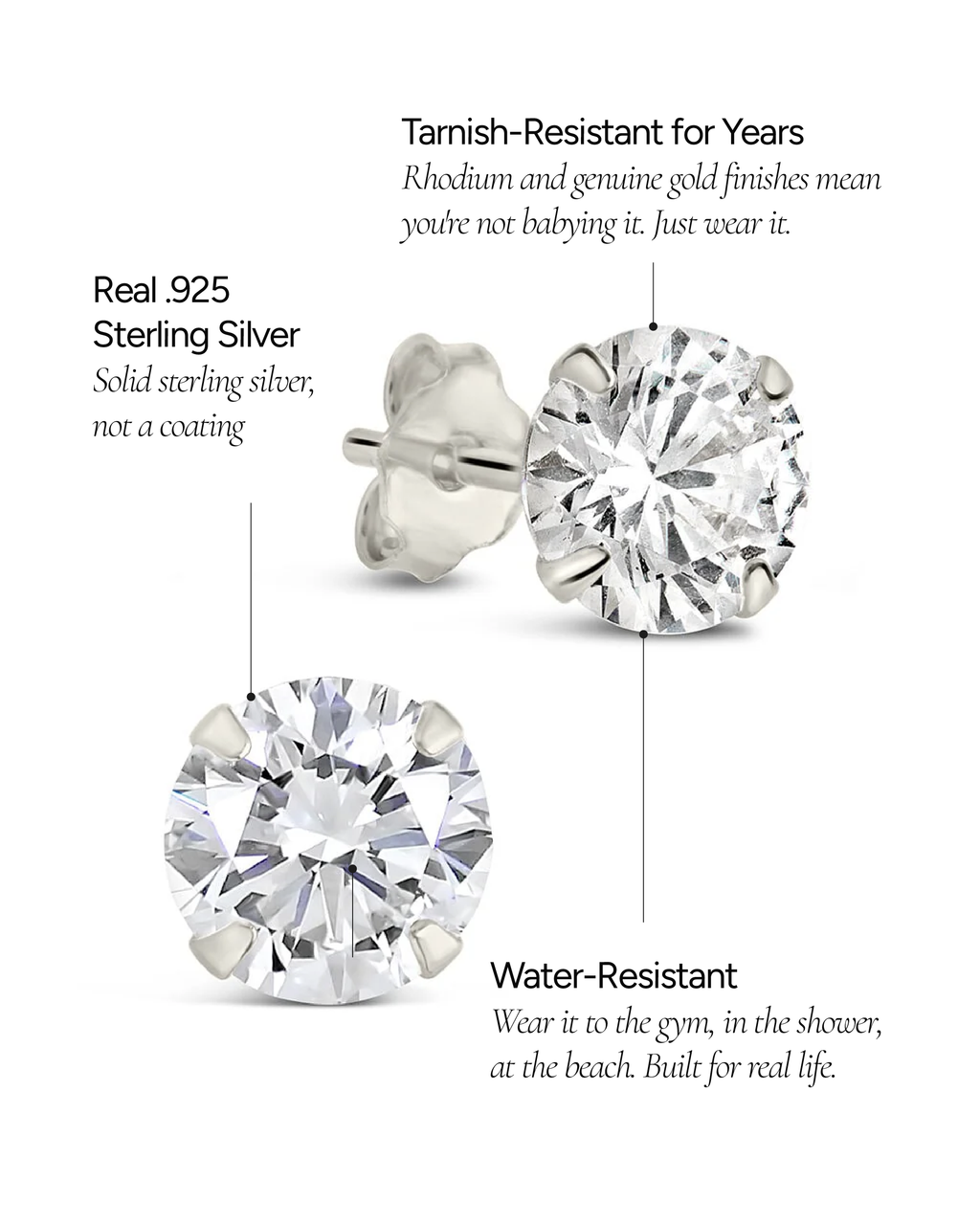 6mm CZ Stud Earrings - view 5