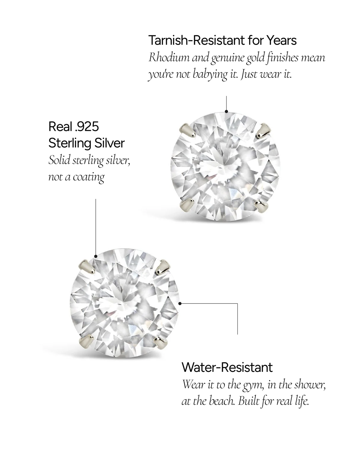 8mm CZ Stud Earrings - view 5