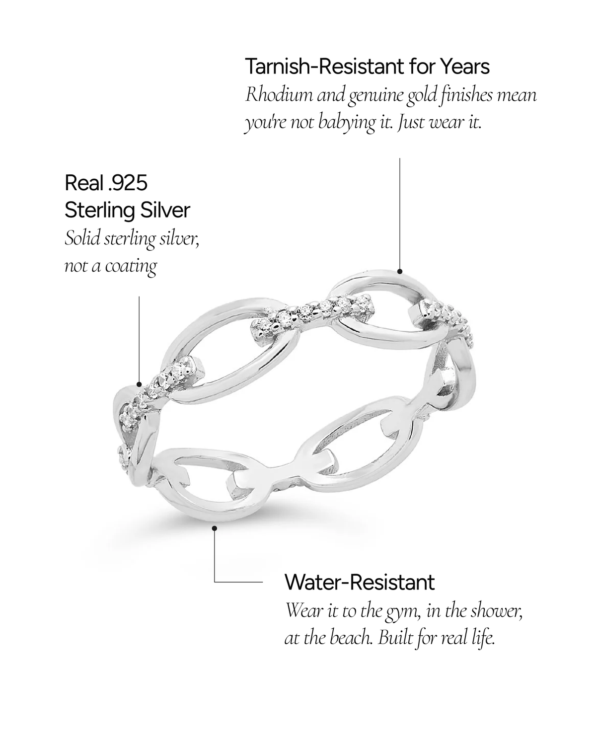 Open Chain Link Ring - view 3