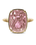 Elongated Cushion Pink Sapphire CZ Cocktail Ring in Gold
