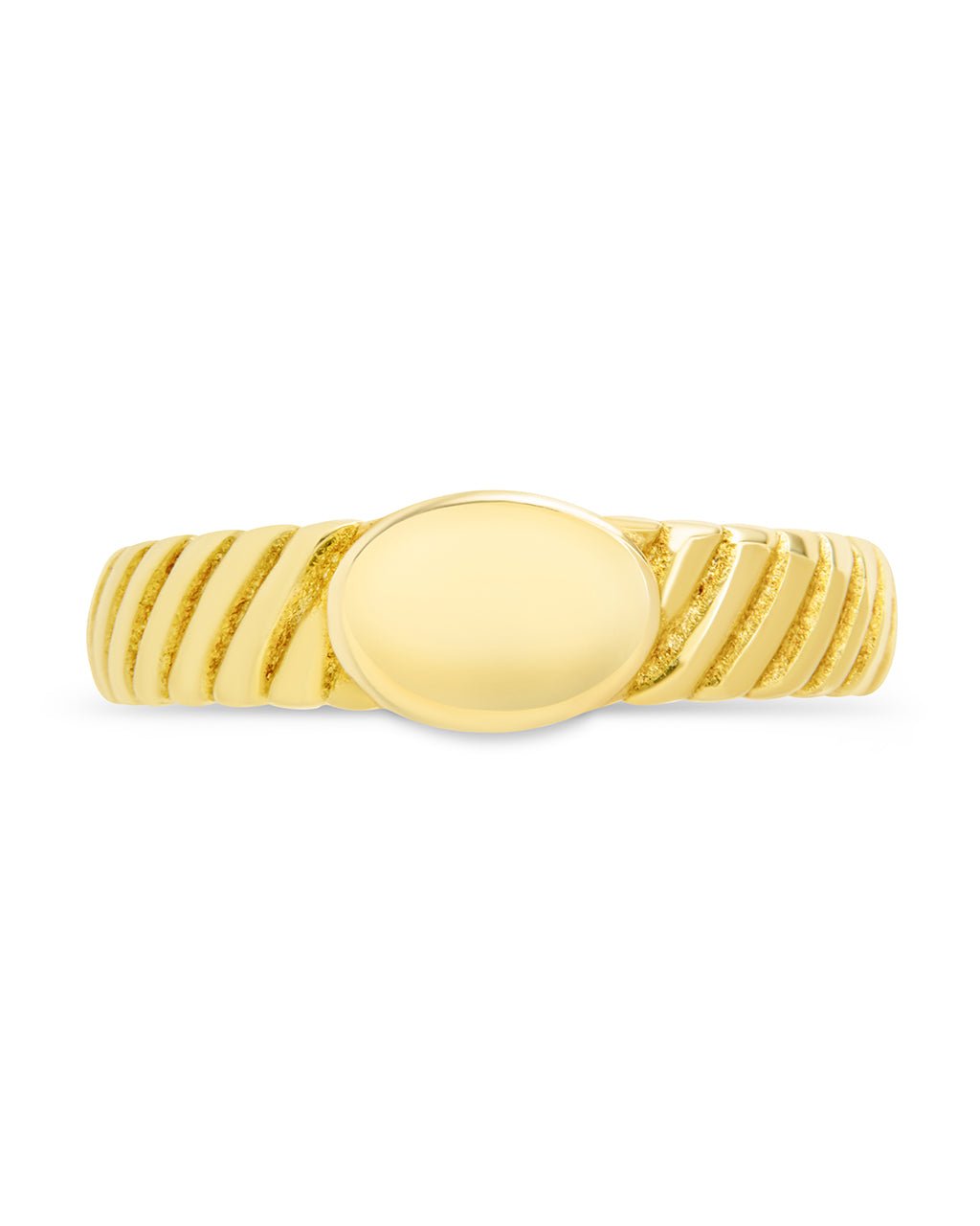 Dixie Ribbed Signet Ring - view 7