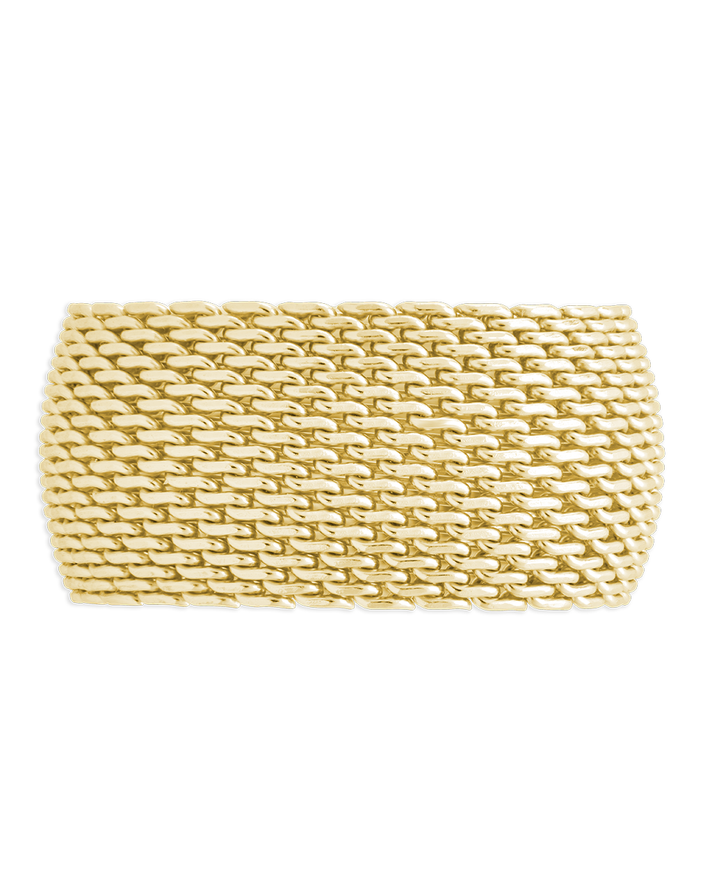 Wide Mesh Ring in Gold