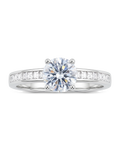 Radiant CZ Engagement Ring in Silver