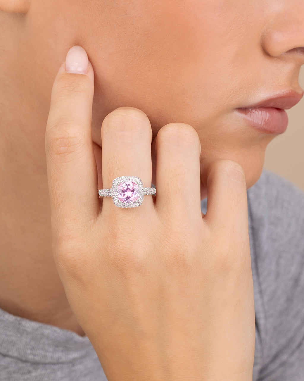 Pink CZ Legacy Ring - view 2