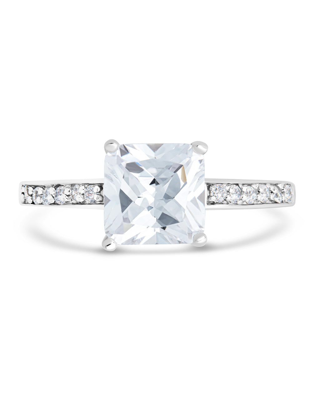 Princess Cut CZ Promise Ring in Silver