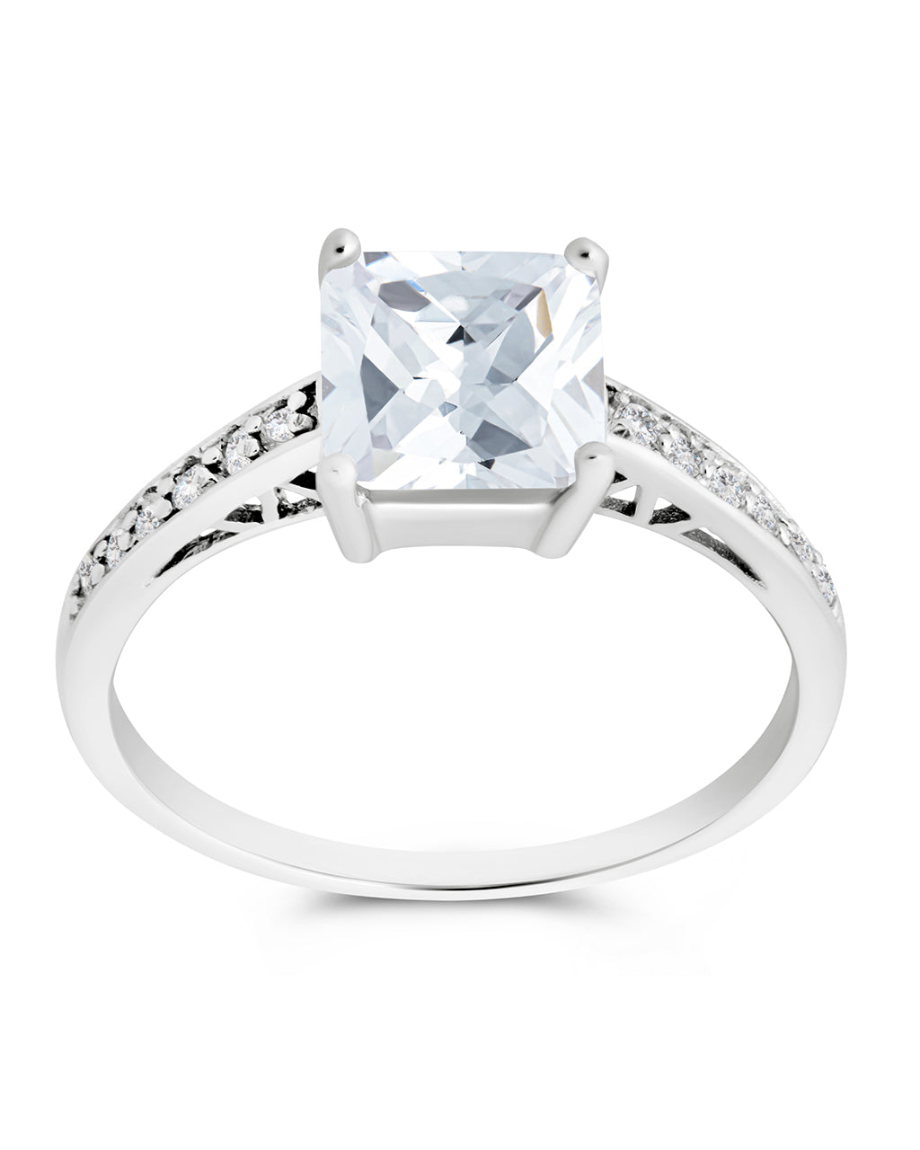 Princess Cut CZ Promise Ring - view 4