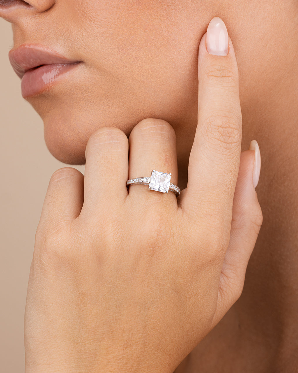 Princess Cut CZ Promise Ring - view 2