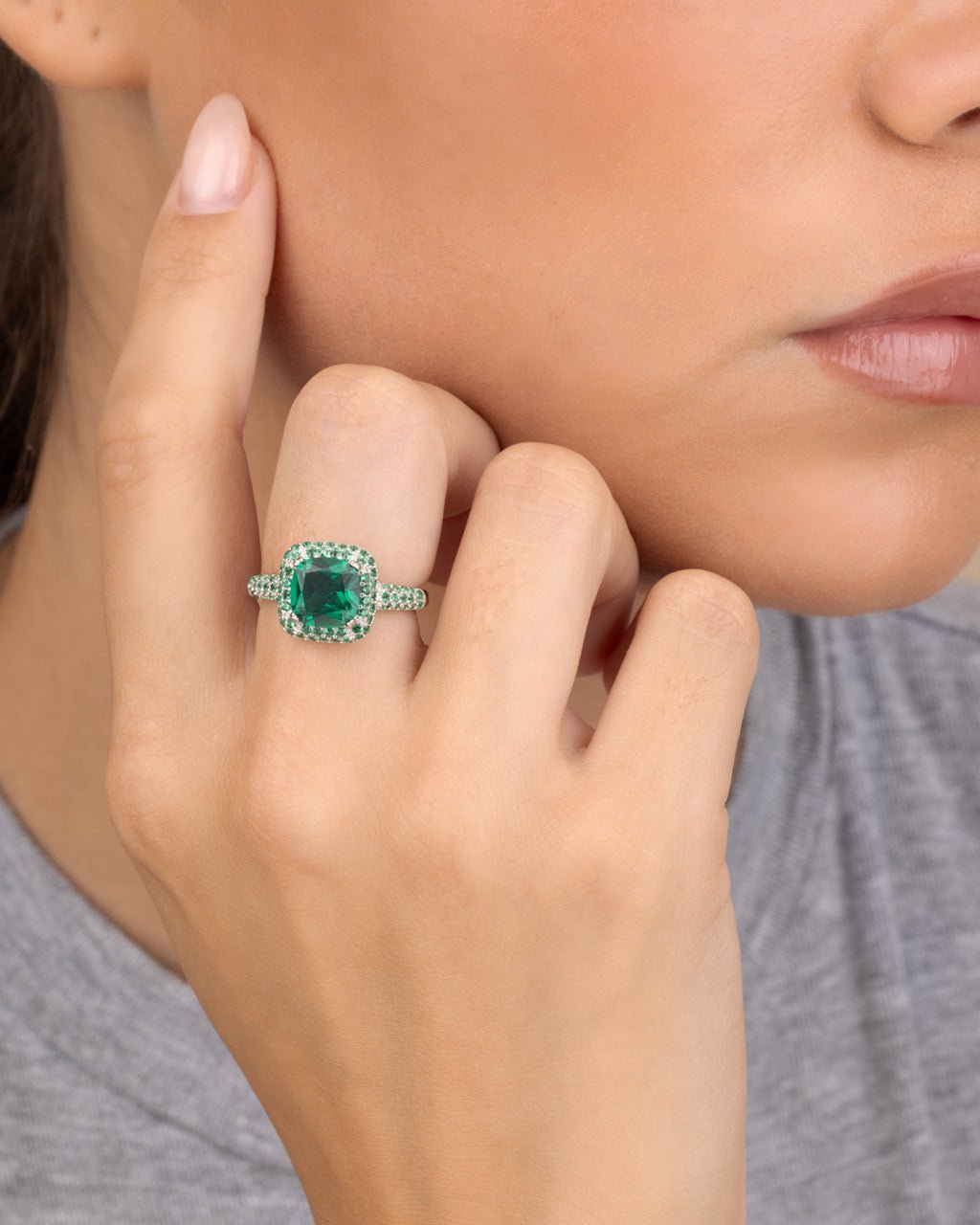 Emerald CZ Legacy Ring - view 2
