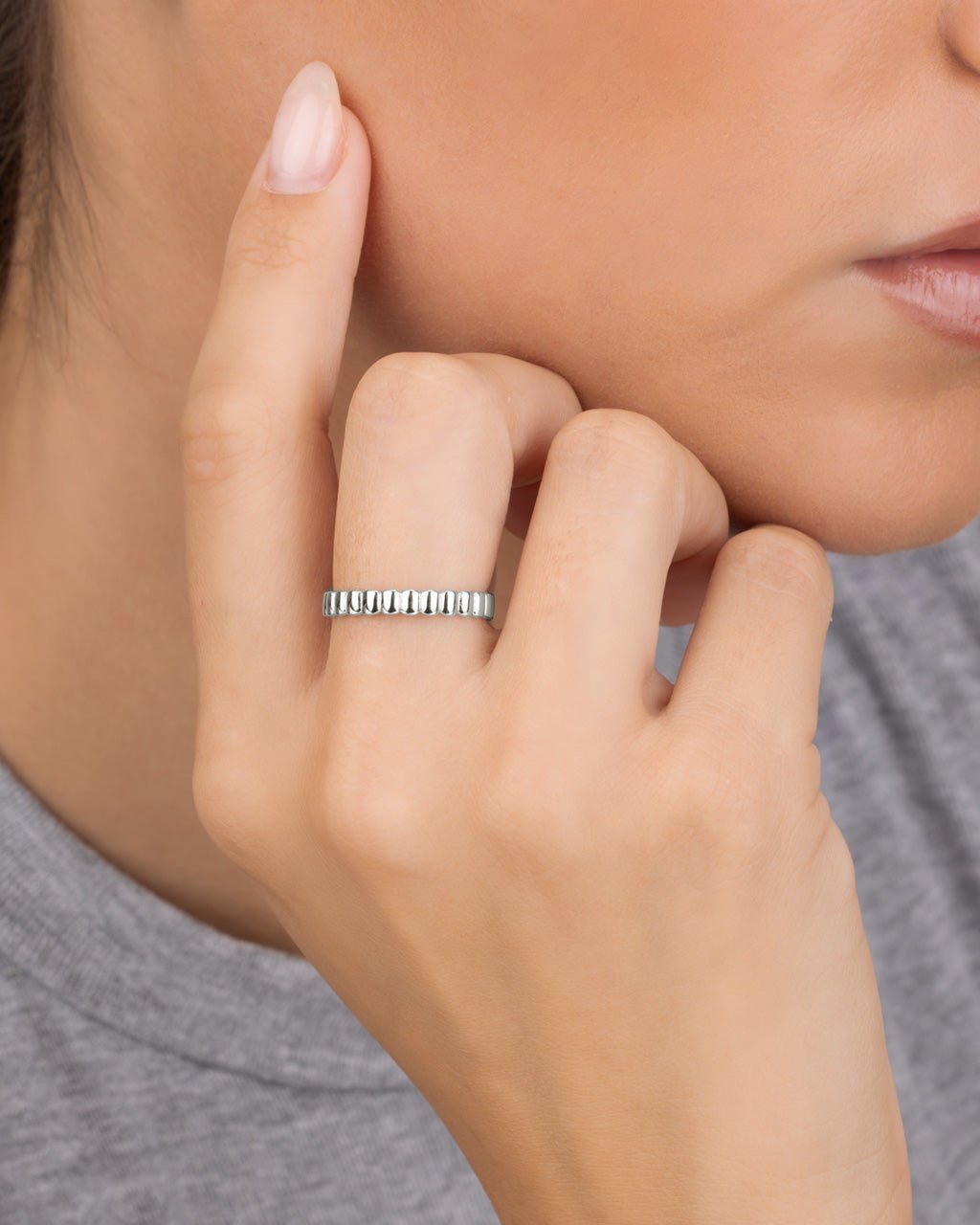 Stacey Textured Band Ring - view 2