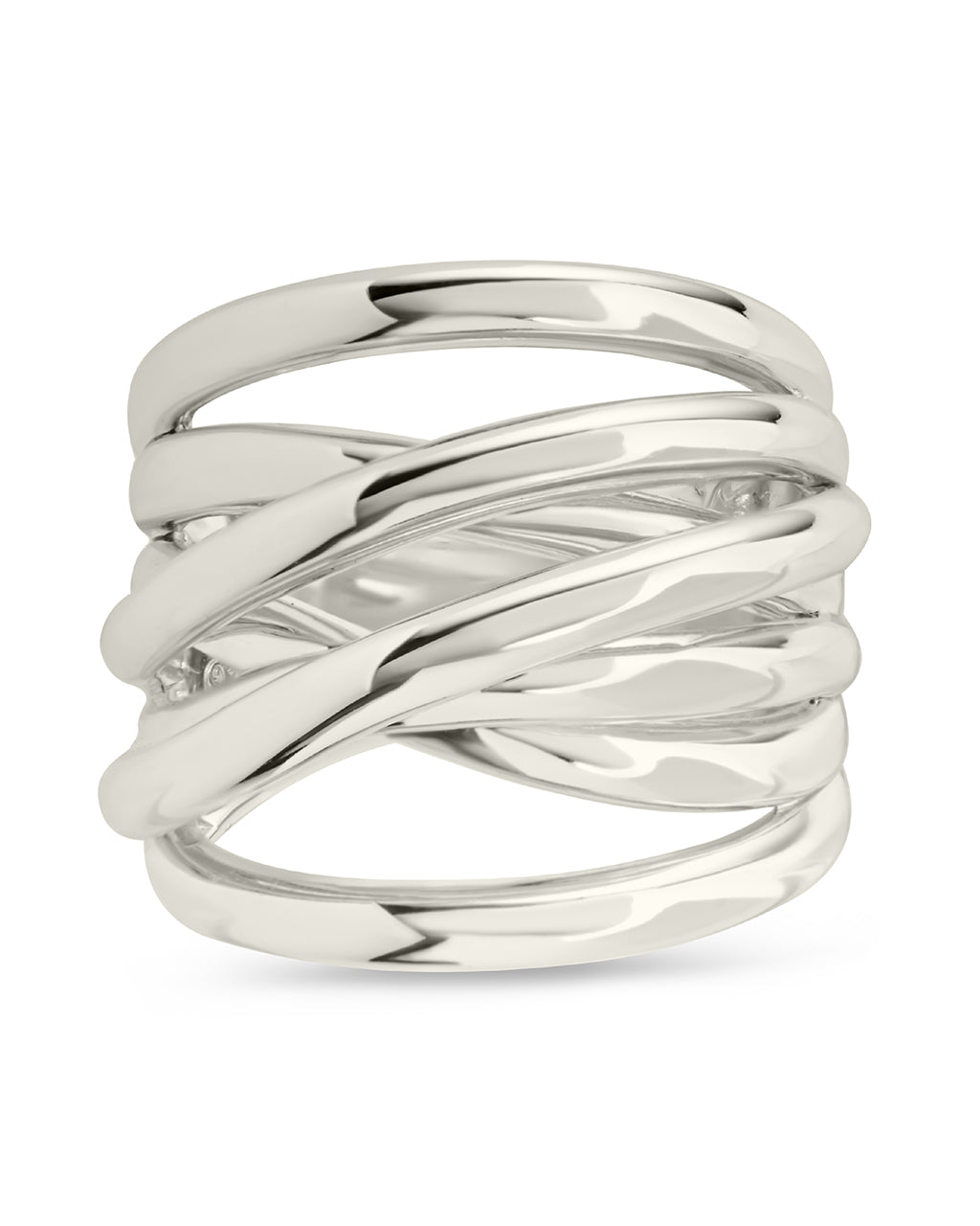 Rebecca Layered Stacking Ring in Silver