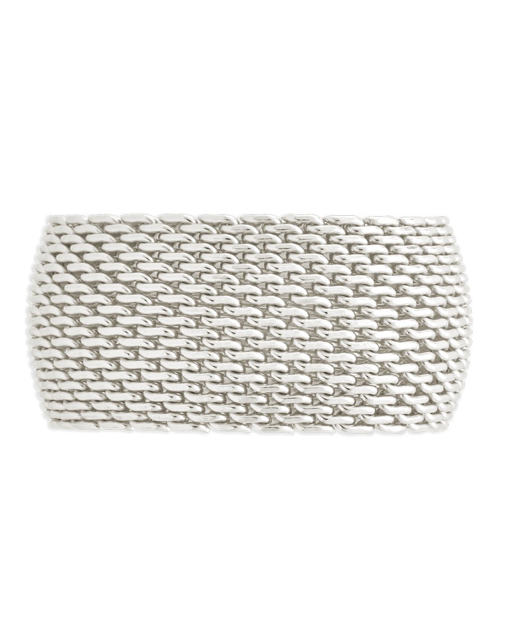 Wide Mesh Ring in Silver