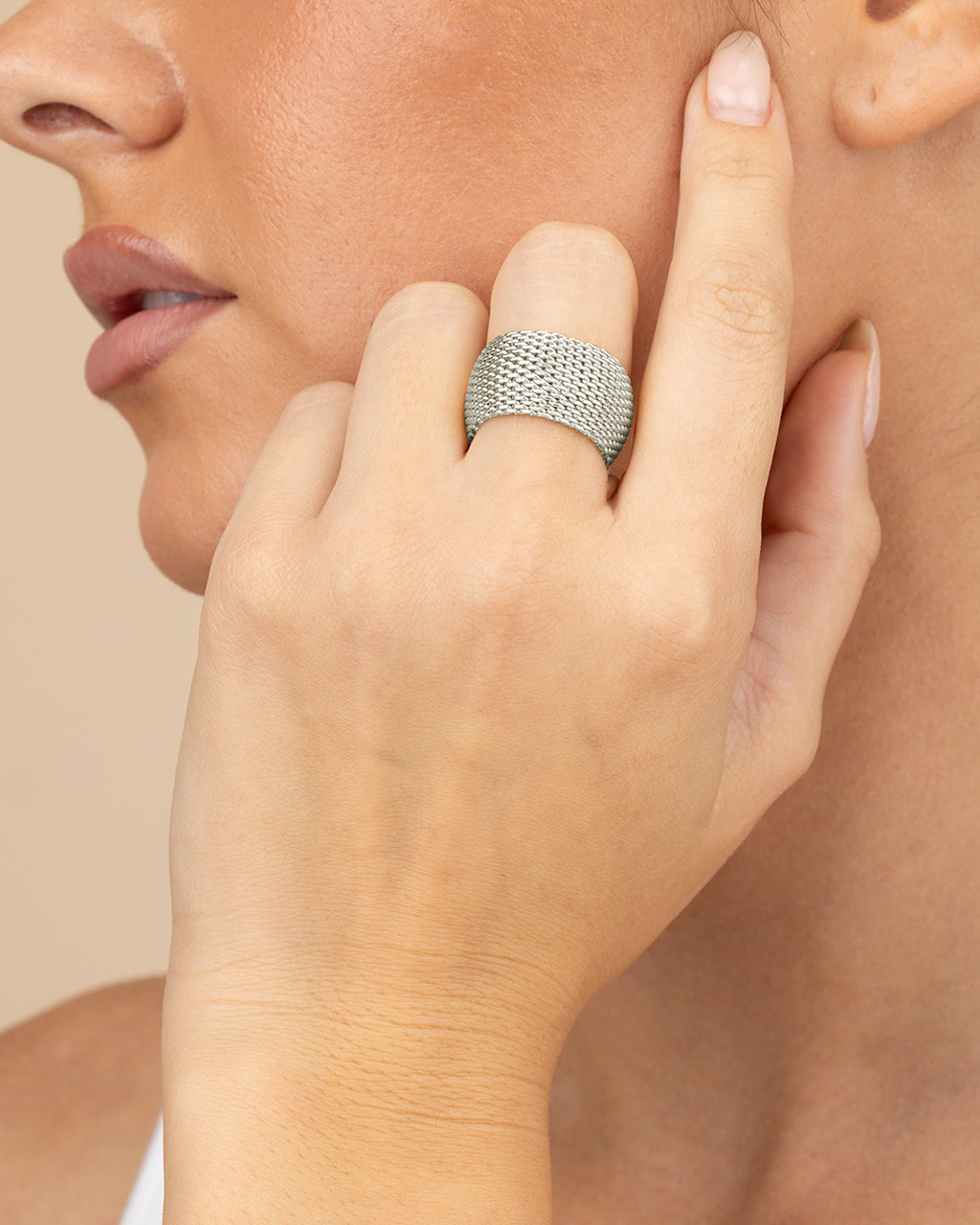 Wide Mesh Ring - view 2