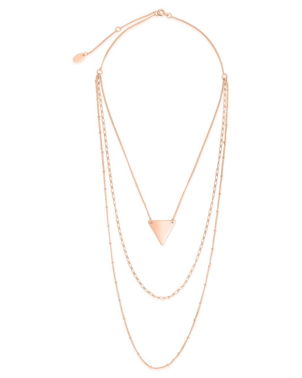 Triple Chain Layered Triangle Necklace - view 7
