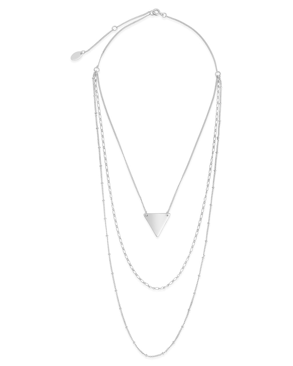 Triple Chain Layered Triangle Necklace - view 8