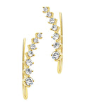 Graduated CZ Crawler Earrings in Gold