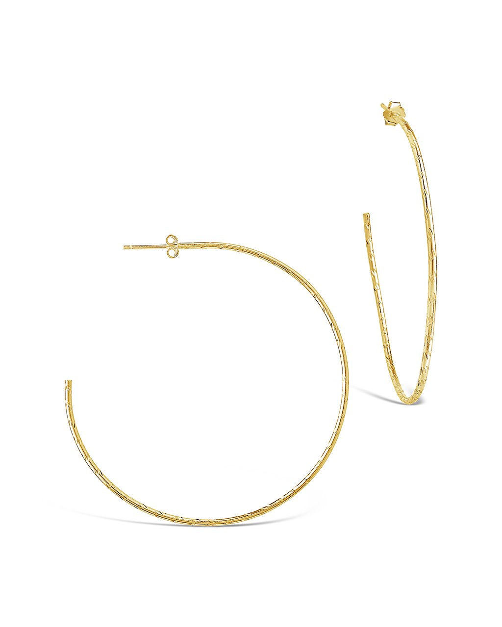 Textured Hoops in Gold