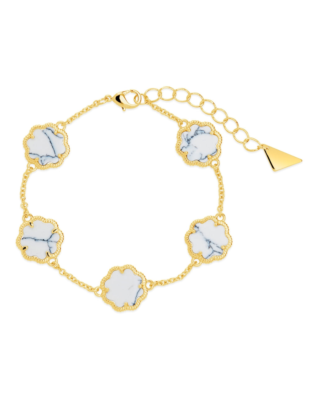 Rose Petal Station Bracelet in Gold