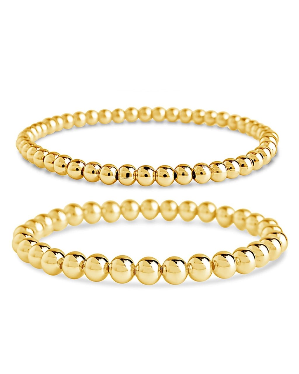 Beaded Stretch Bracelet Sets in Gold