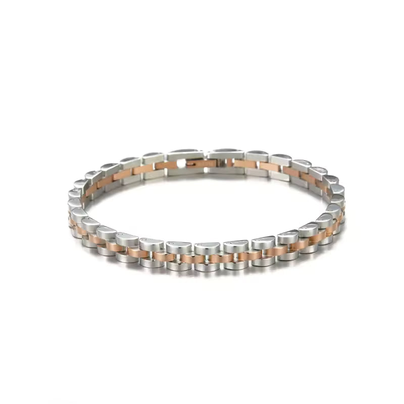 Dainty Thin Watch Chain Bracelet in Rose Gold