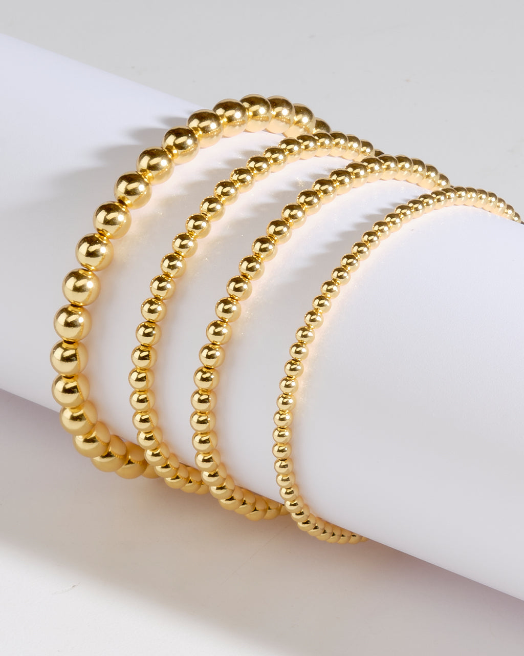 Beaded Stretch Bracelet Sets in Gold