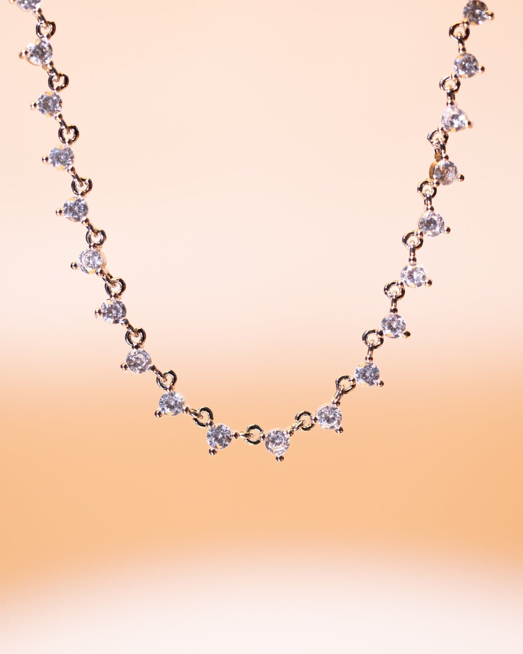 Brigid Staggered CZ Tennis Necklace - view 3