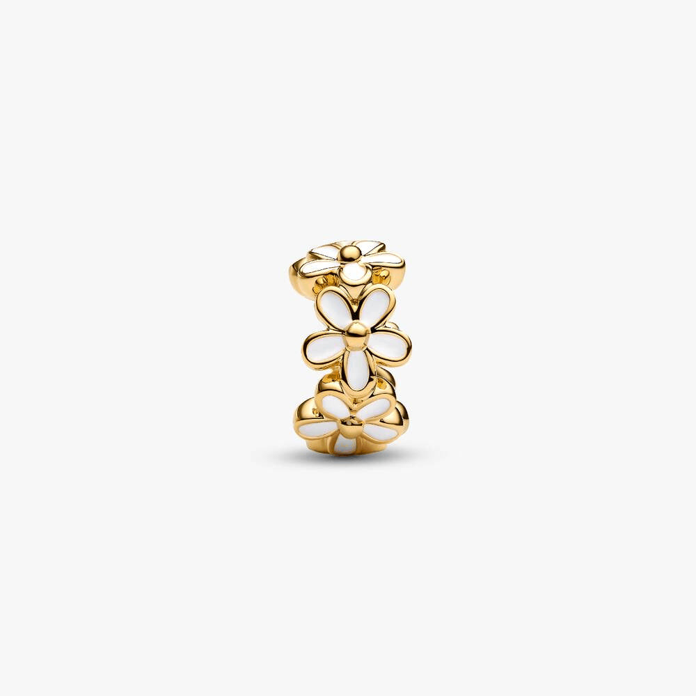 White Daisy Flower Spacer Charm