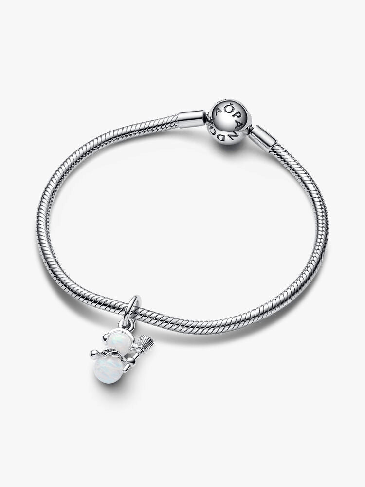 Opalescent Snowman Dangle Charm