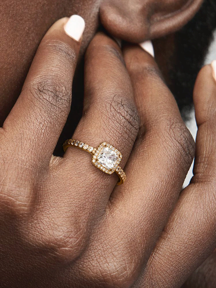 FINAL SALE - Square Sparkle Halo Ring