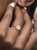 FINAL SALE - Square Sparkle Halo Ring