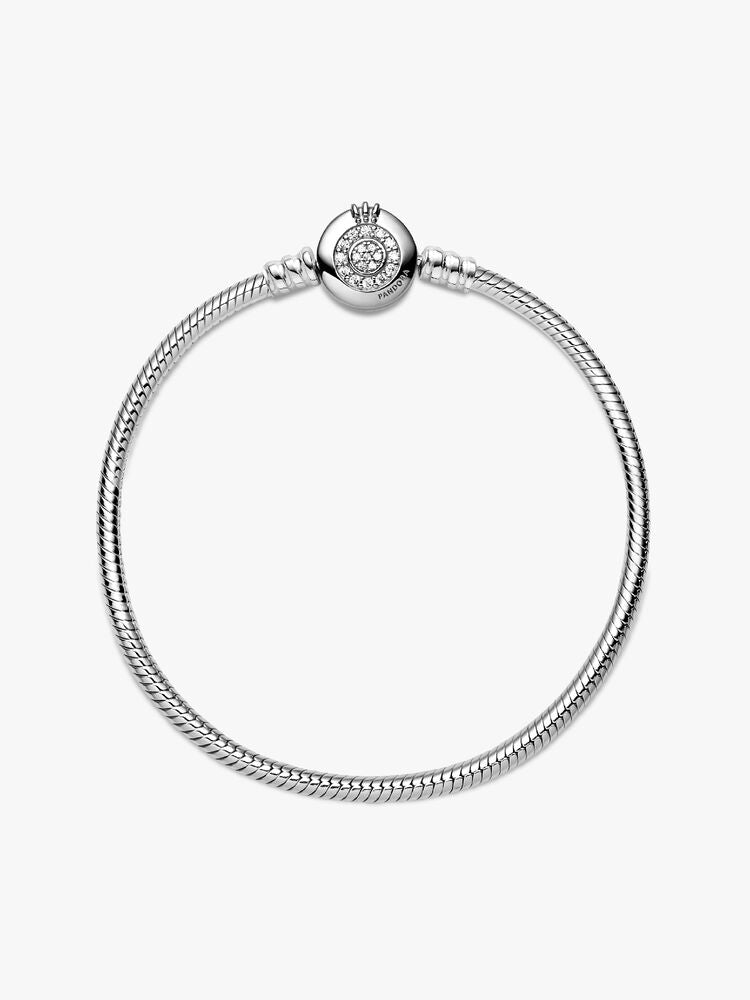 Pandora Moments Sparkling Crown O Snake Chain Bracelet