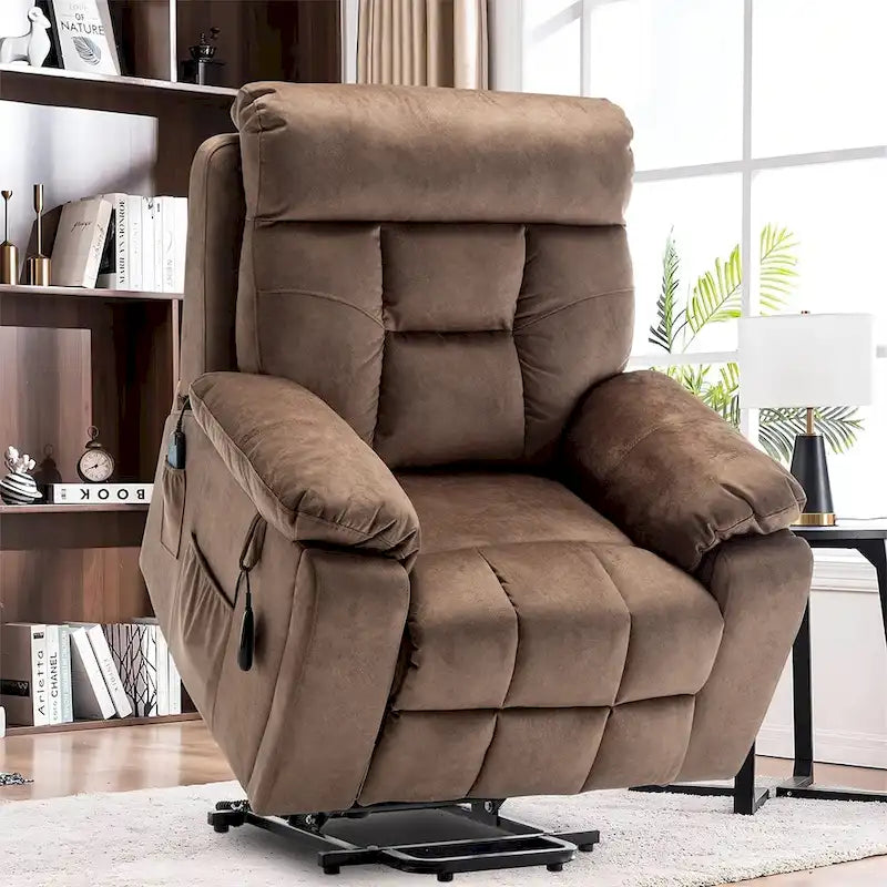 Large Electric Power Lift Recliner With Heat, Massage, Hidden Cup Holder - 40.94W x 38.19D x 42.52H