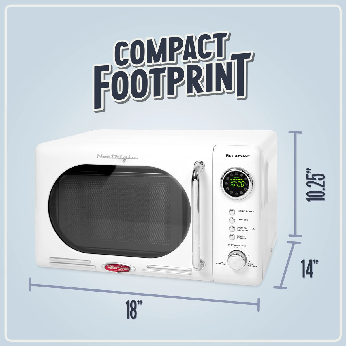 Nostalgia Retro Compact Countertop Microwave Oven 0.7 Cu. Ft. 700-Watts Orange