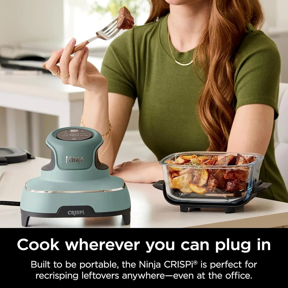 Ninja Crispi 4-in-1 Portable Glass Air Fryer Cooking System, 1500W, 4 QT And 6-Cup Containers
