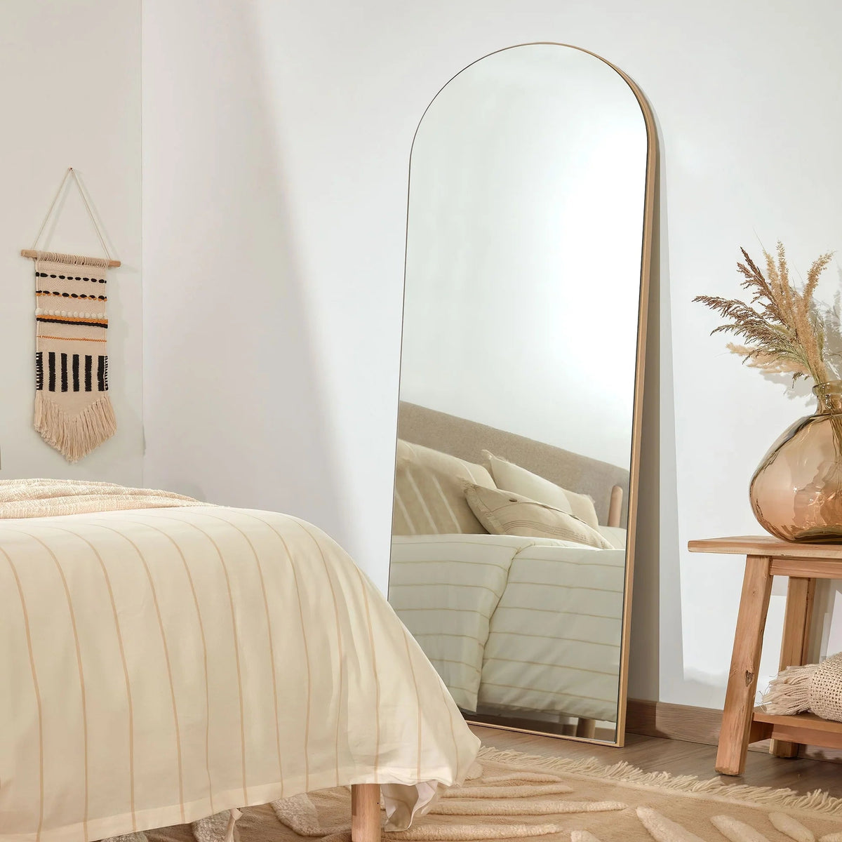 Arched Full-Length Floor Mirror - Standing And Wall-Mounted