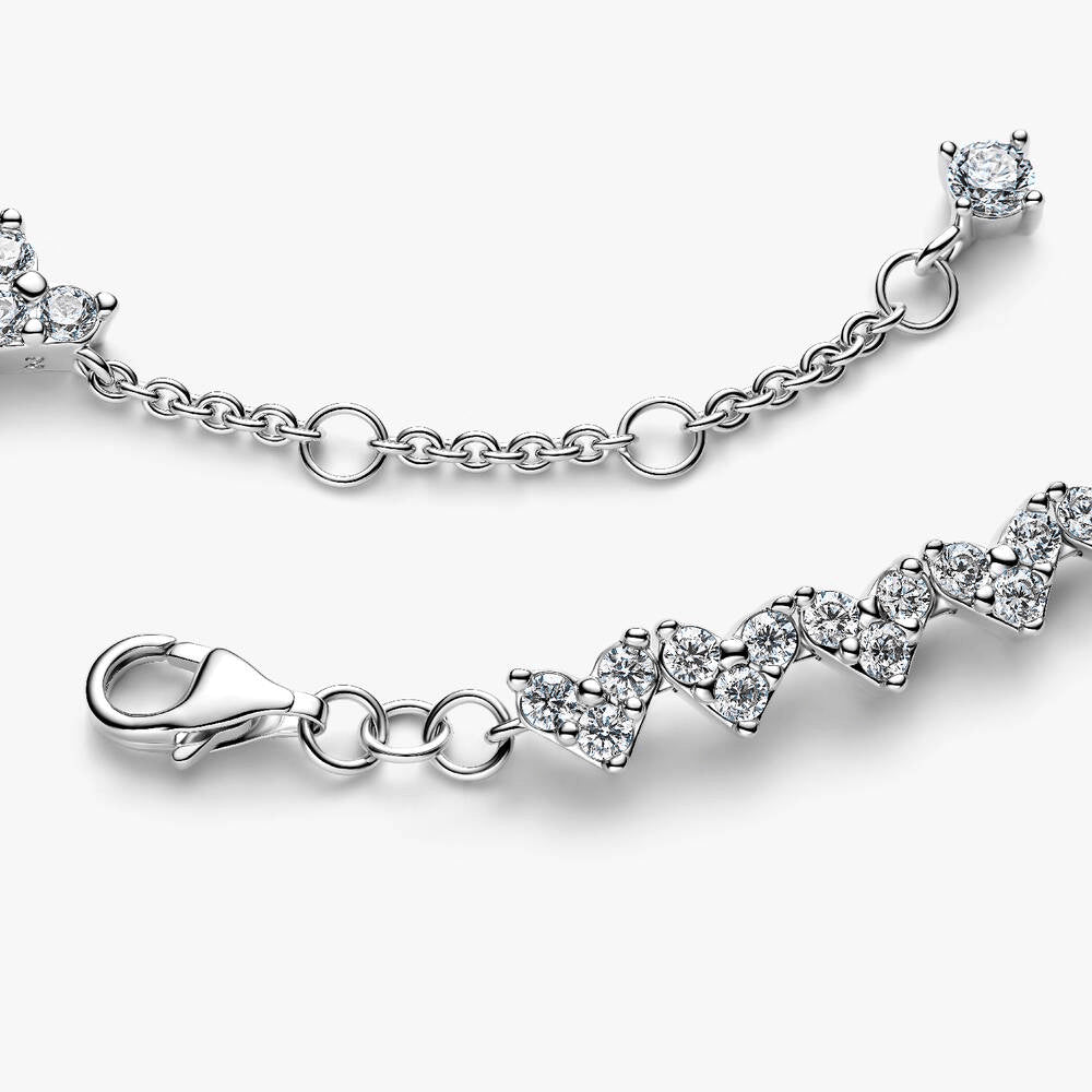 Triple Stone Heart Bracelet