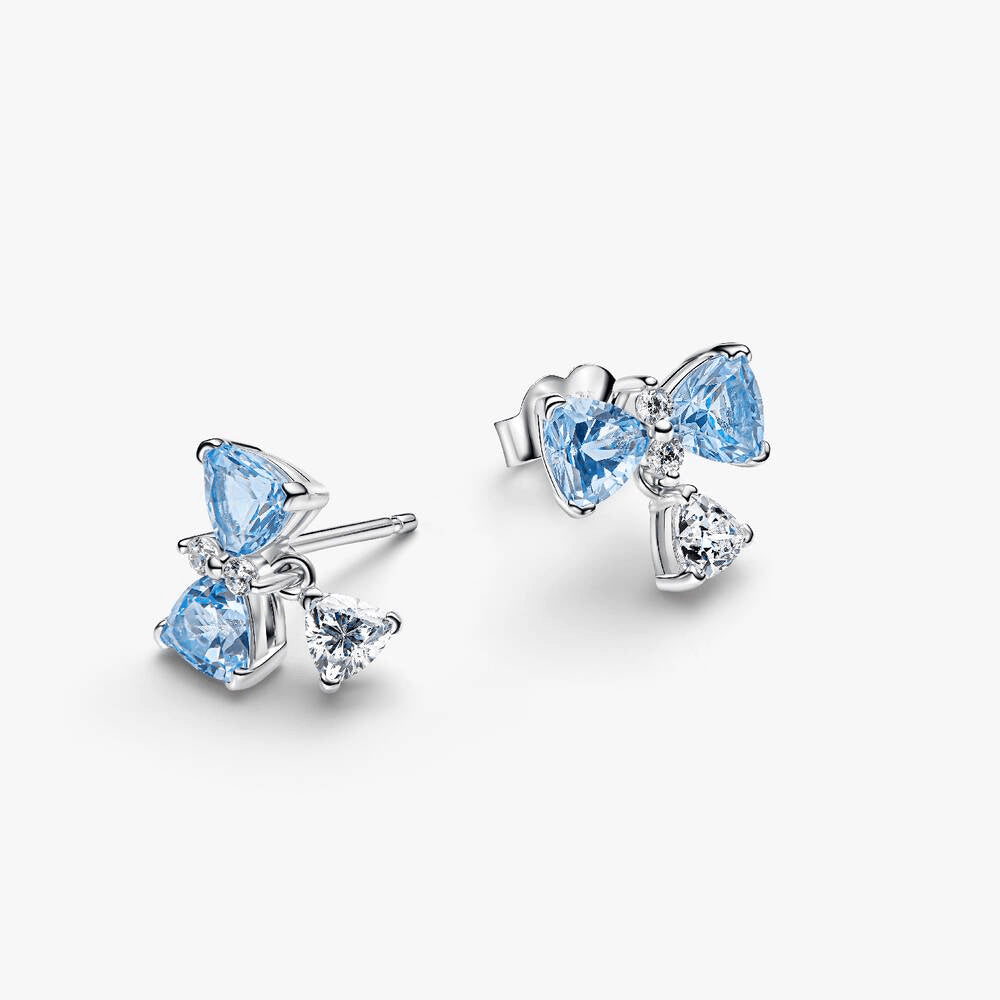 Bridgerton Blue Bow Stud Earrings
