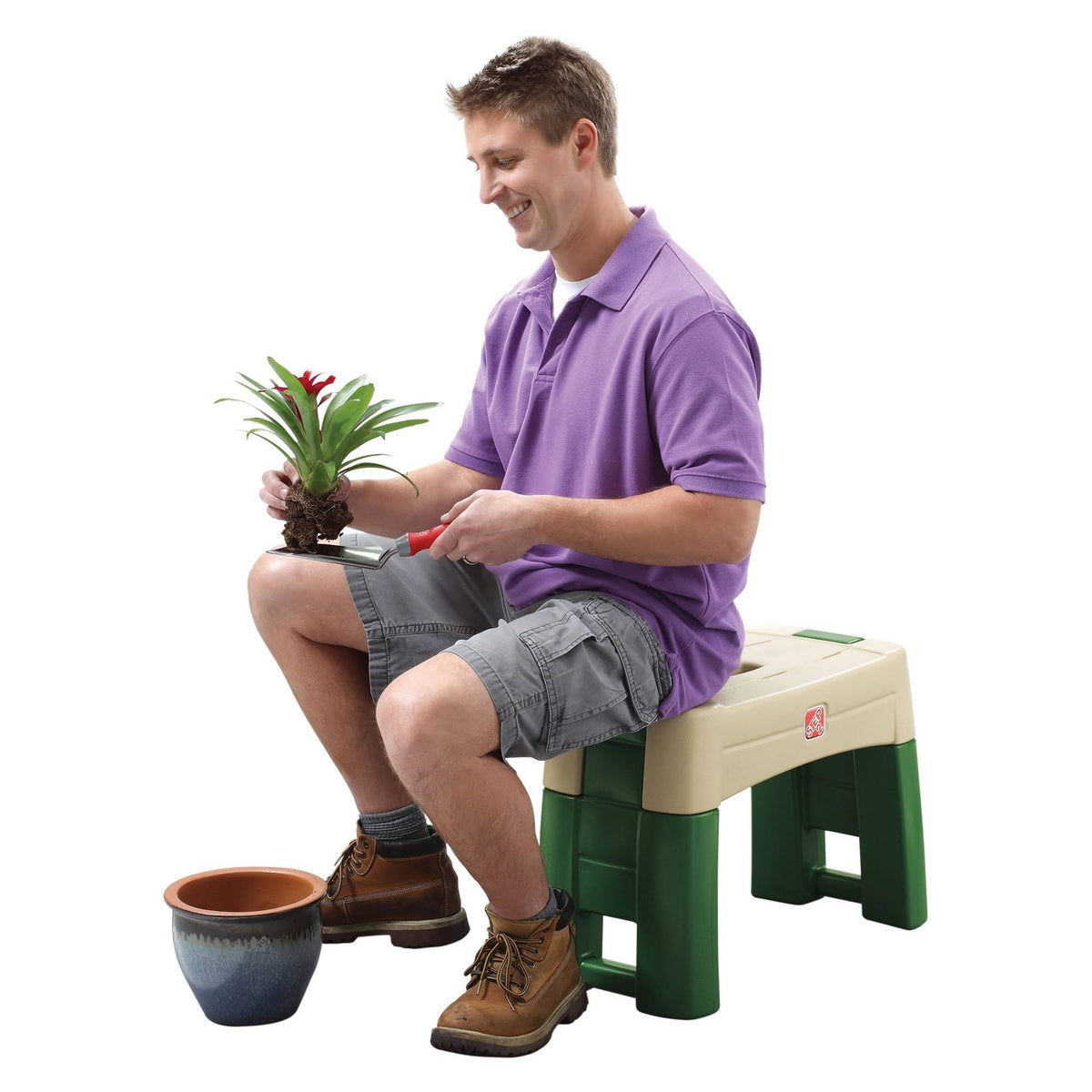 Step 2 Garden Kneeler Seat, Green, 16.25in H x 21.75in W x 10.75in D