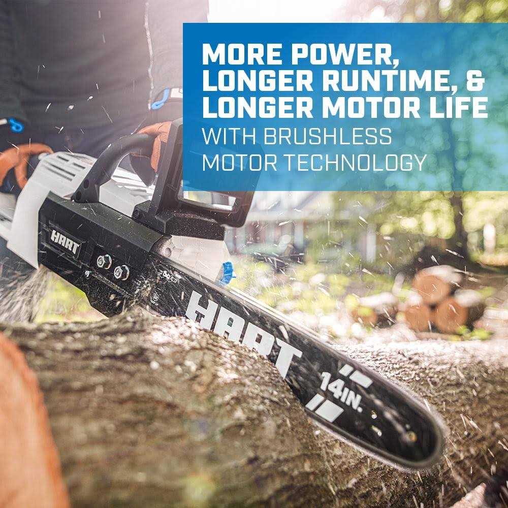 HART 40-Volt Cordless Brushless 14-Inch Chainsaw Kit With 4.0Ah Lithium-Ion Battery