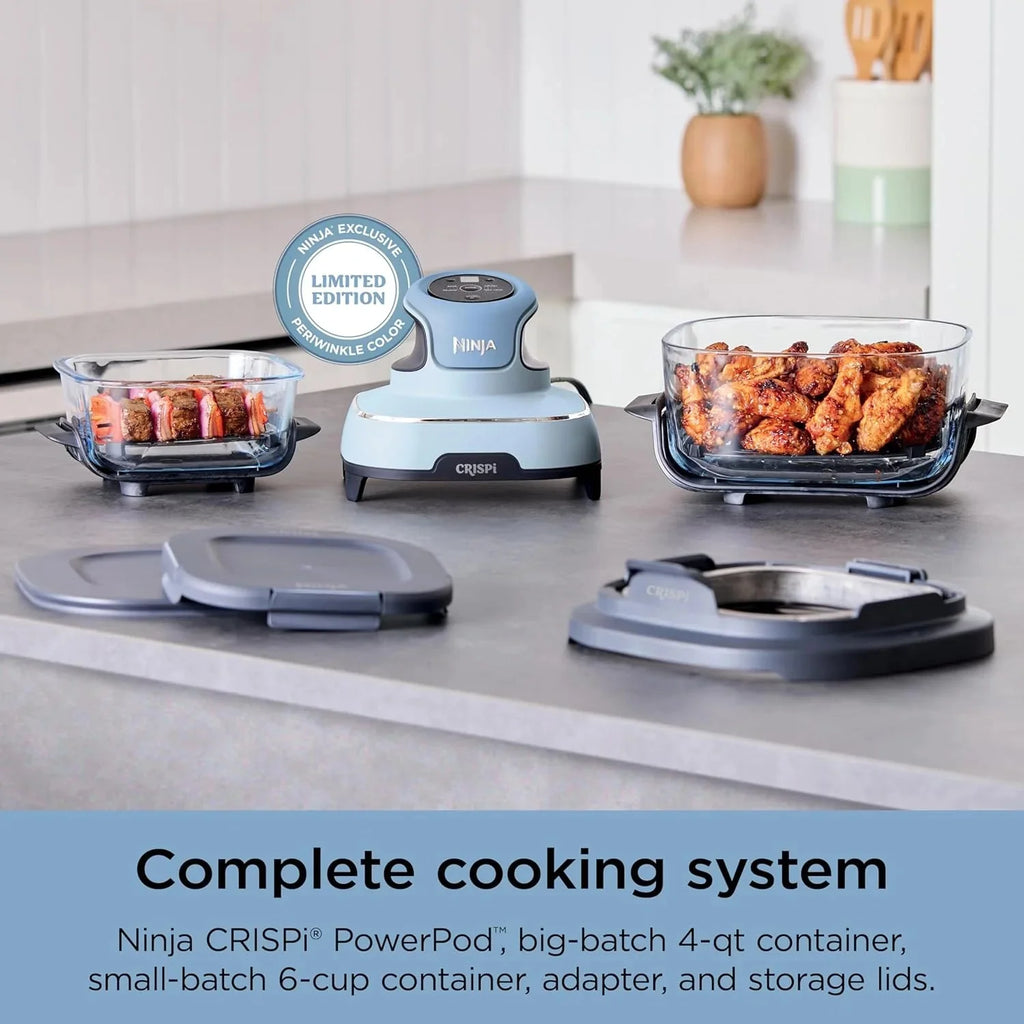 Ninja Crispi 4-in-1 Portable Glass Air Fryer Cooking System, 1500W, 4 QT And 6-Cup Containers