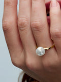 Baroque Treated Freshwater Cultured Pearl Ring
