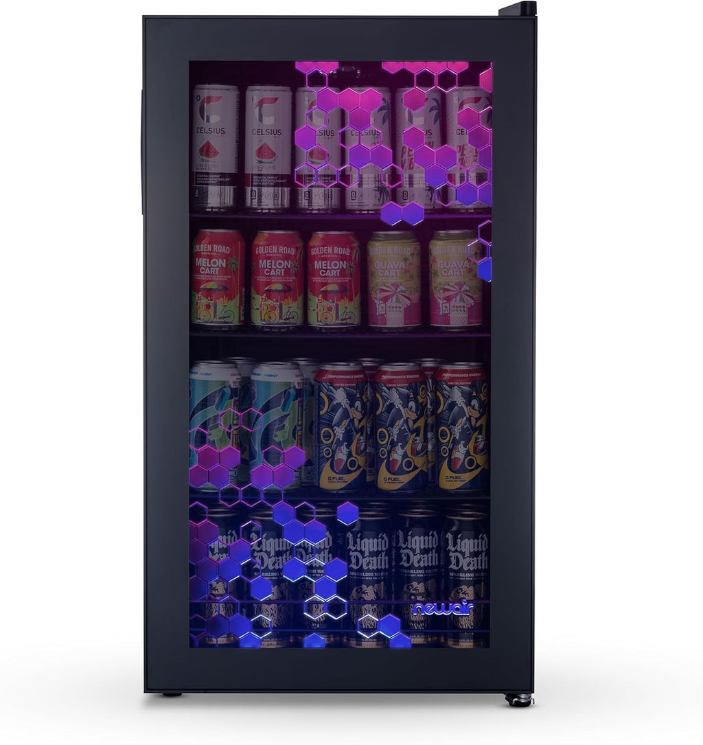 Beverage Refrigerator Cooler, 126 Cans, Right Hinge Glass Door - AB-1200