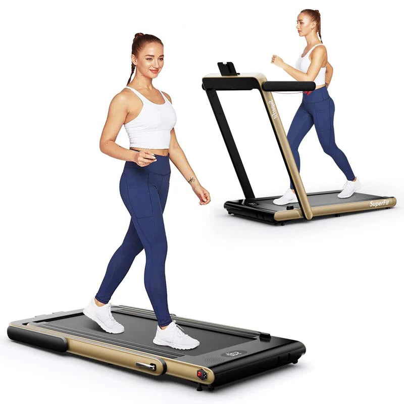 GYMAX 2-in-1 Folding Under Desk Treadmill With Speaker, App And Remote Control - 2.5HP