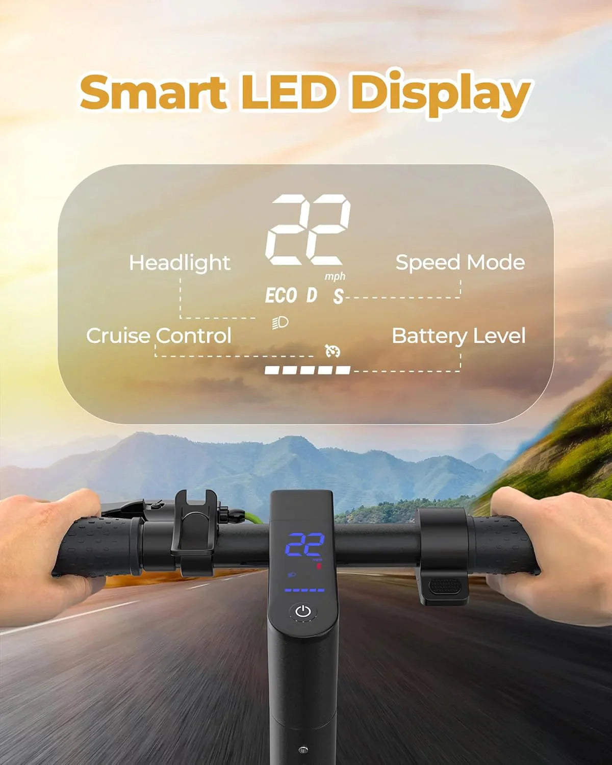 Roinside Electric Scooter, 8.5 in Solid Tires, 350W, 19 MPH, 21-23 Miles - UP12 Plus