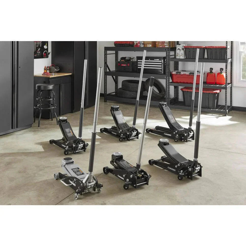 Husky 3-Ton Aluminum and Steel Car Jack, 4 in. to 18-1/2 - HPL4751