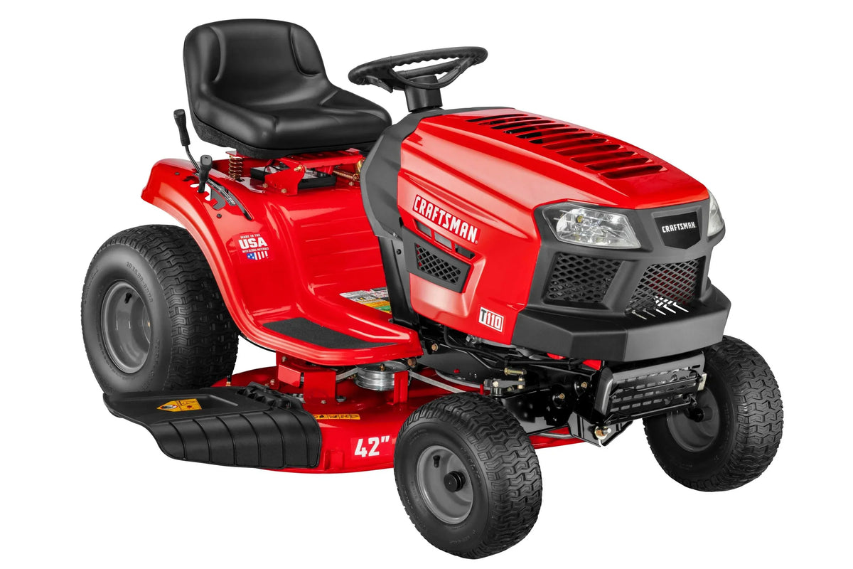 Craftsman T110 Riding Lawn Mower 42-in 17.5 HP Briggs & Stratton Engine 7-Speed Transmission - 13AN77XS093