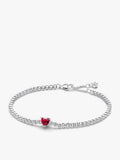 Red Sparkling Heart Tennis Bracelet