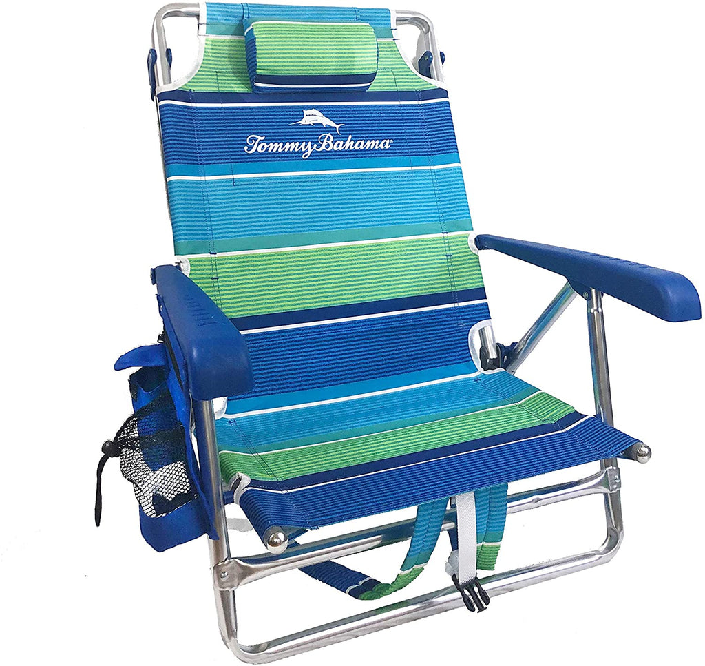 Tommy Bahama 2-Pack Backpack Beach Chairs With Storage Pouch And Towel Bar